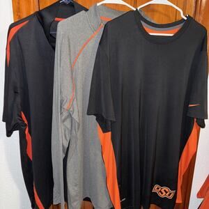 3XL Mens Shirt LOT OF 3 Black Gray LS SL OSU Oklahoma State Orange Nike Under Ar